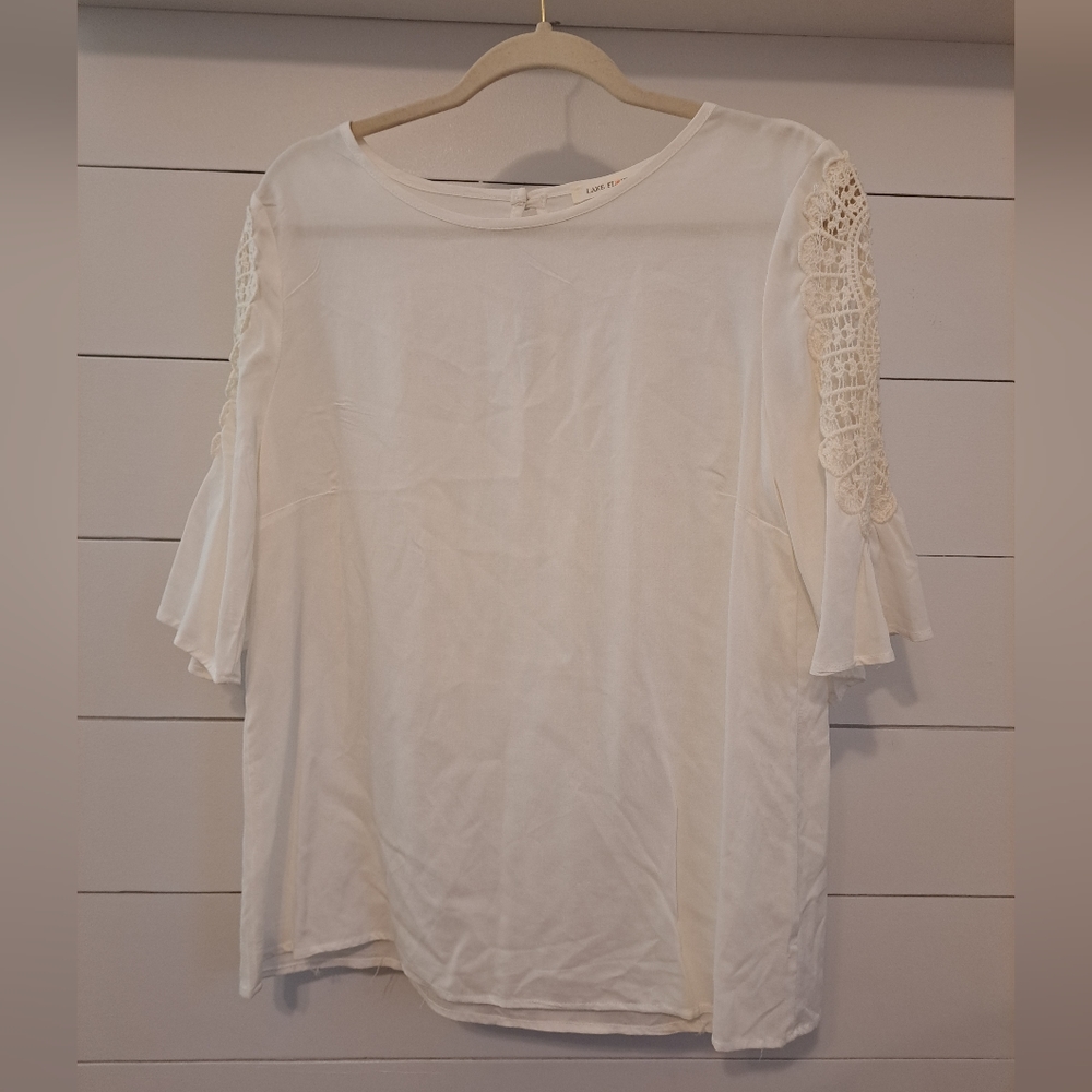 Cream lace sleeve blouse
